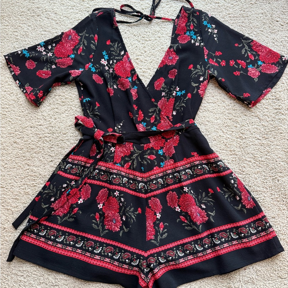 Floral Wrap Romper